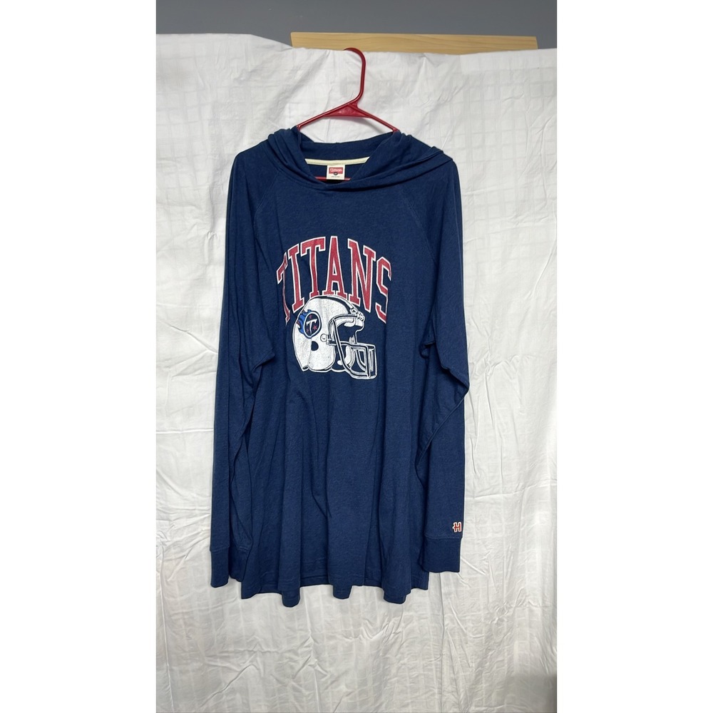 Tennessee Titans Hooded Shirt Mens 3XL Navy Blue NFL Football Long Sleeve